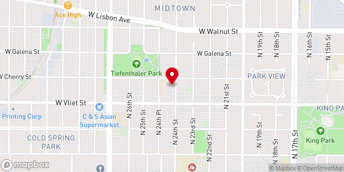 Map showing location of St Michael's Catholic Church
