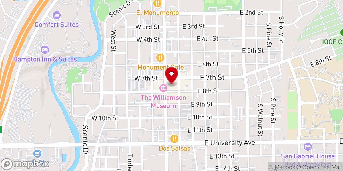 Map showing location of Williamson County Courthouse