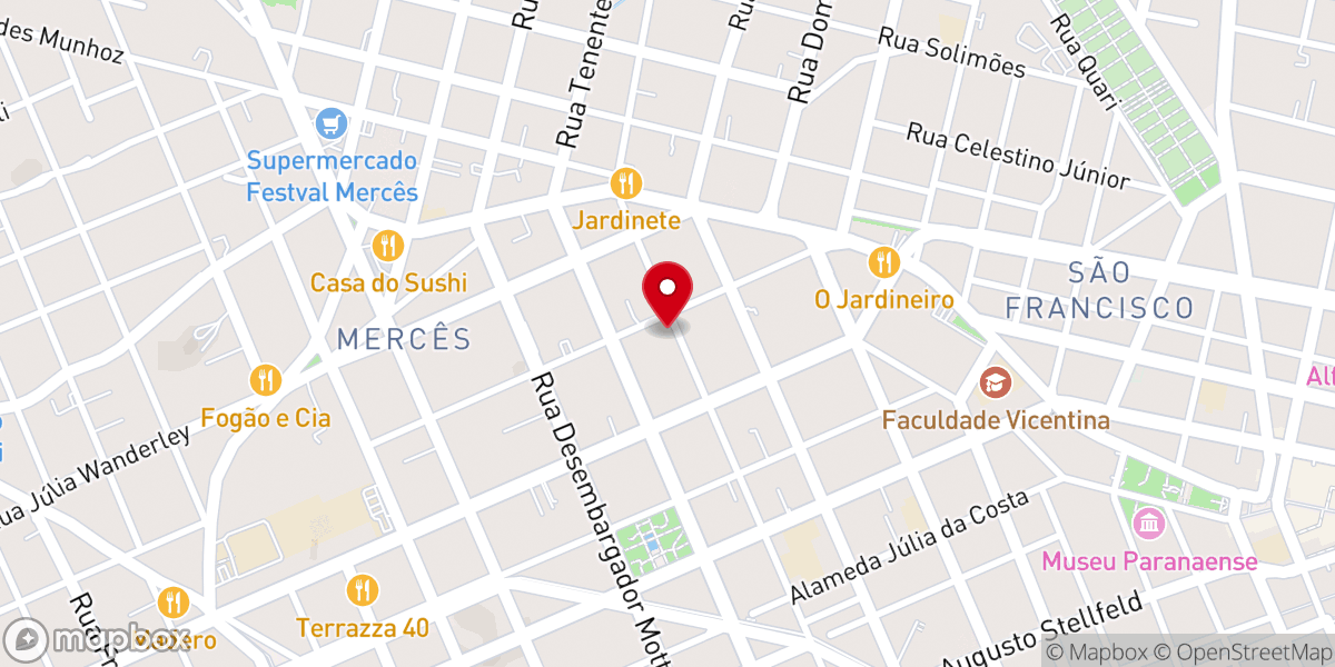 Map showing location of Comunidade Evangélica de Curitiba