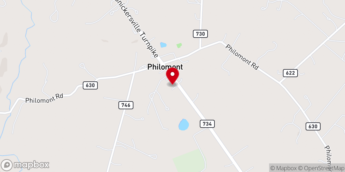 Map showing location of Roszel Chapel United Methodist Church