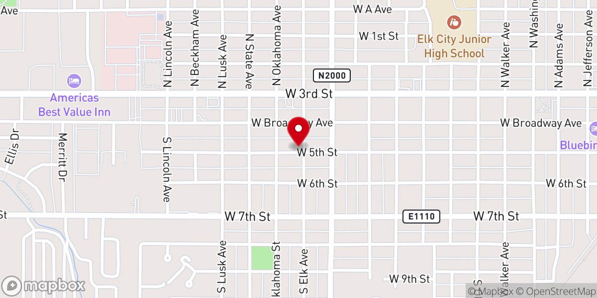 Map showing location of Westside Church of Christ