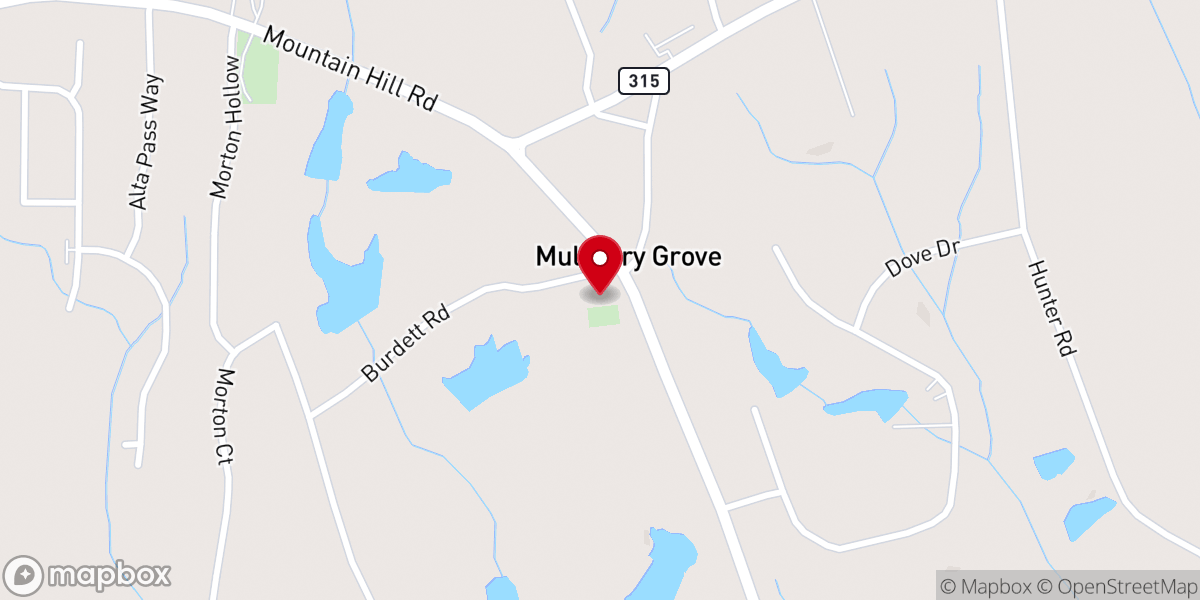 Map showing location of Bigham Chapel United Methodist Church