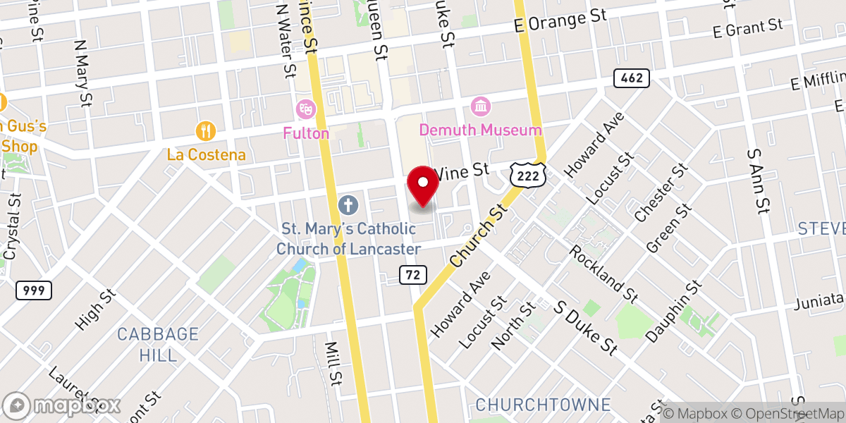 Map showing location of The Salvation Army Lancaster Corps