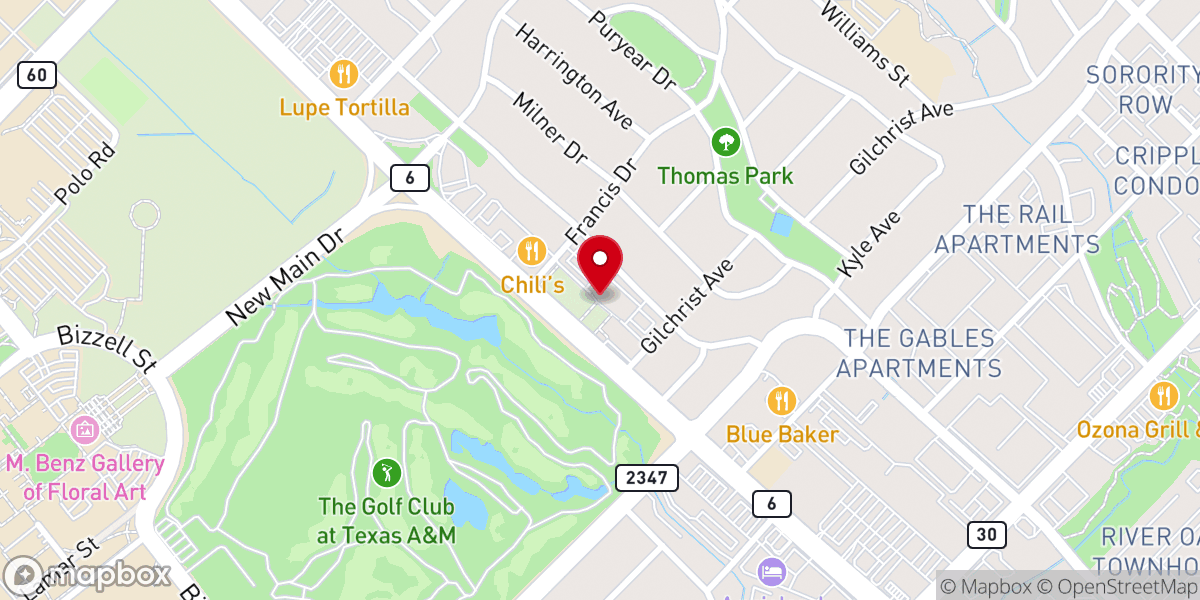 Map showing location of First Baptist Church