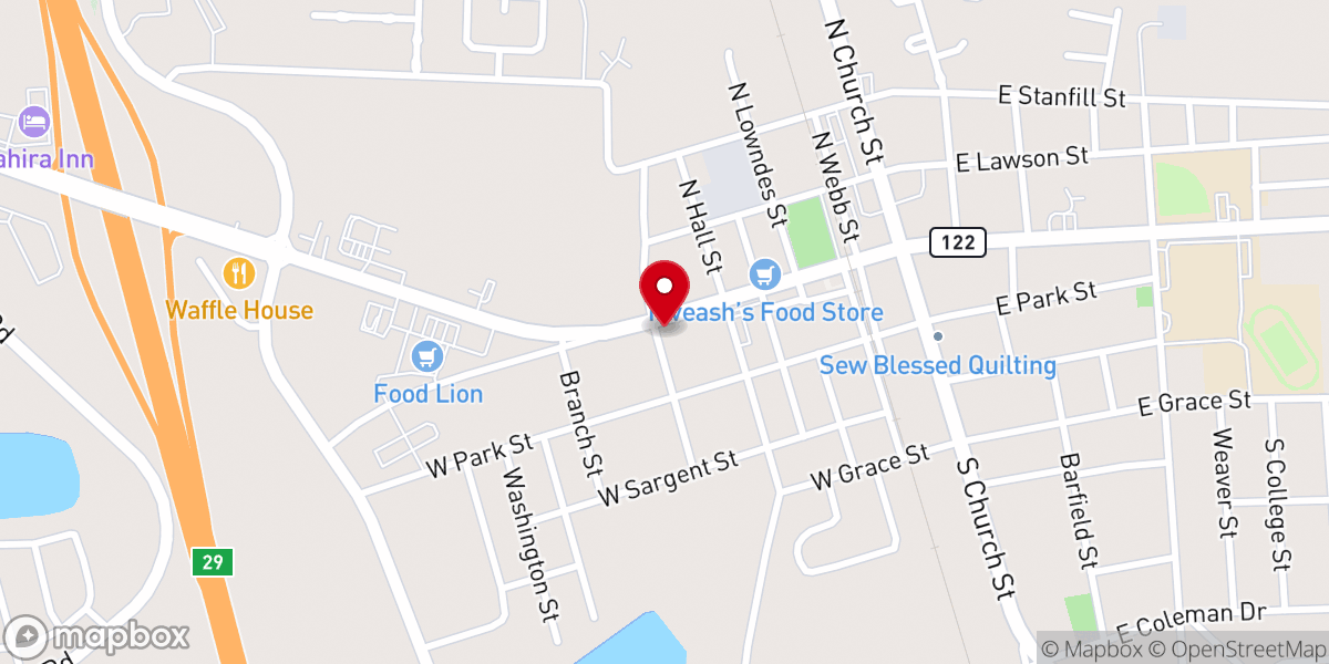 Map showing location of Magnolia Missionary Baptist