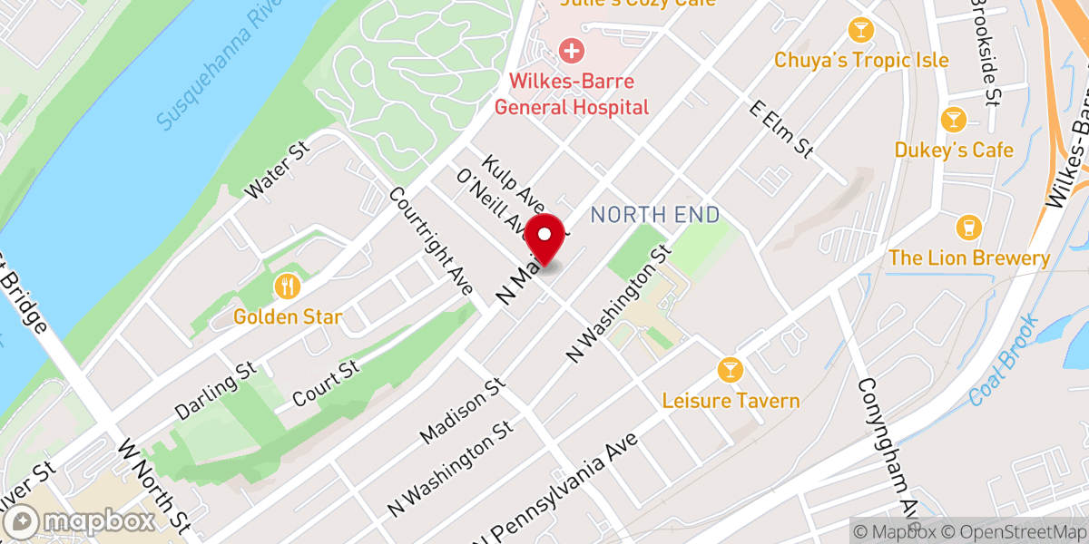 Map showing location of St. Luke's United Church of Christ