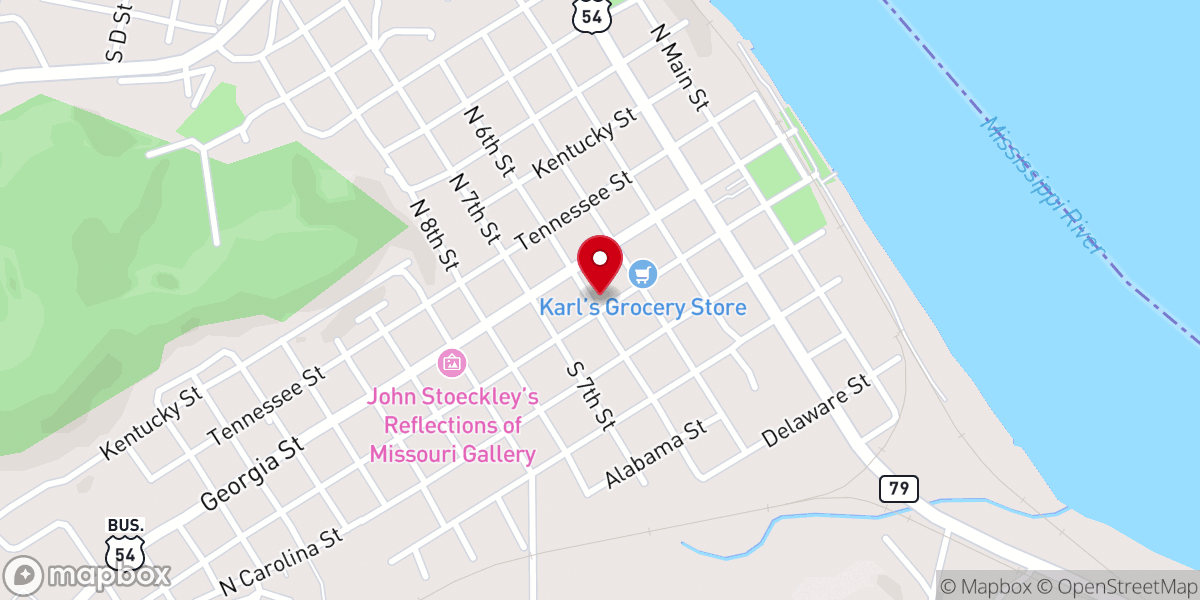 Map showing location of First Christian Church