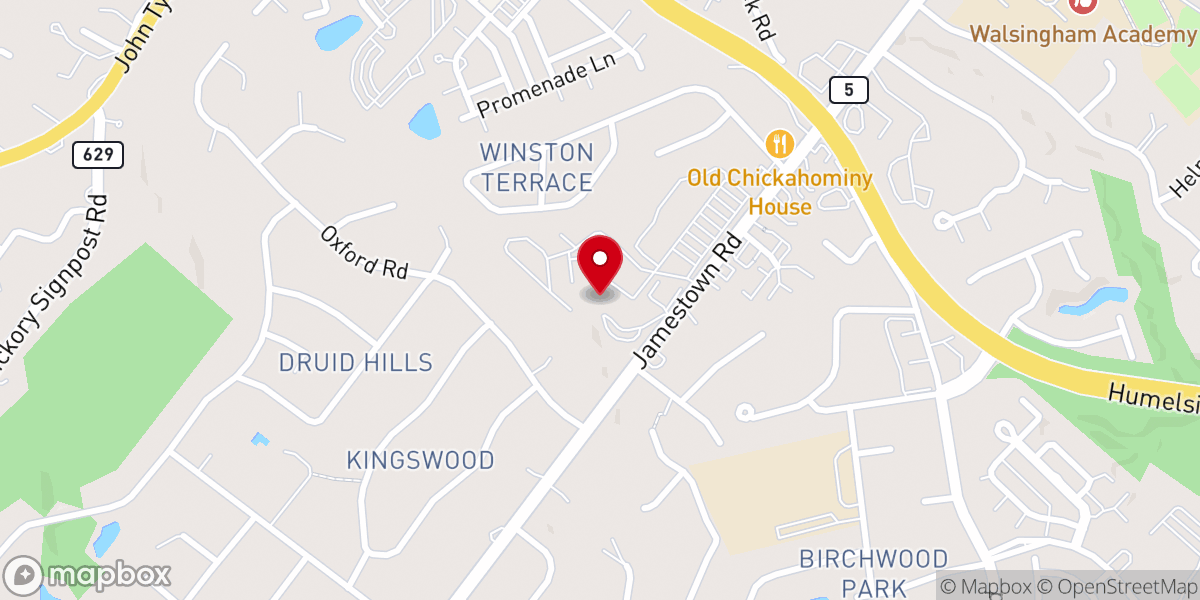 Map showing location of St Martin's Episcopal Church