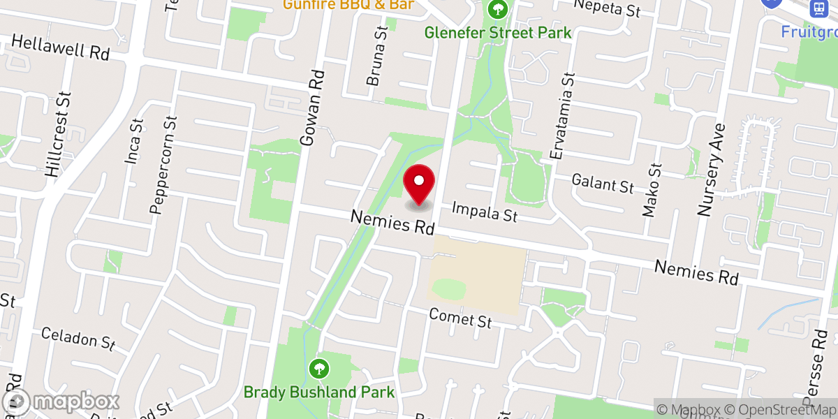 Map showing location of Sunnybank District Baptist Church