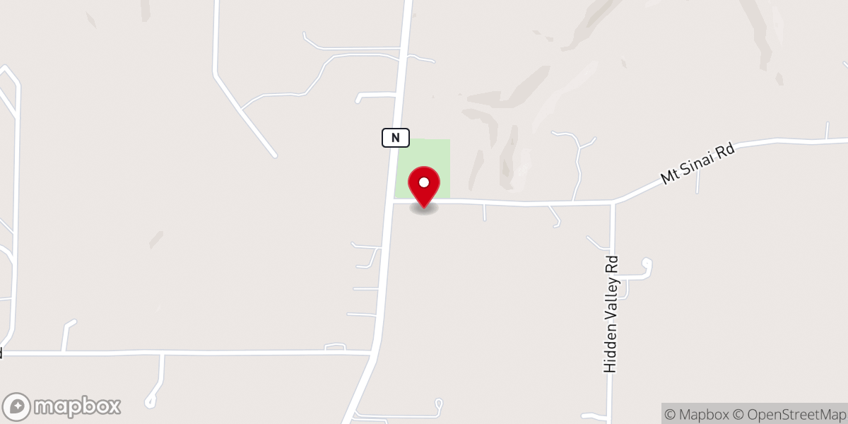 Map showing location of Mt. Sinai Baptist Church