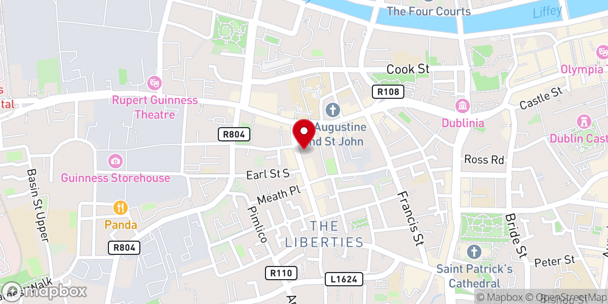 Map showing location of St. Catherine's Church, Dublin