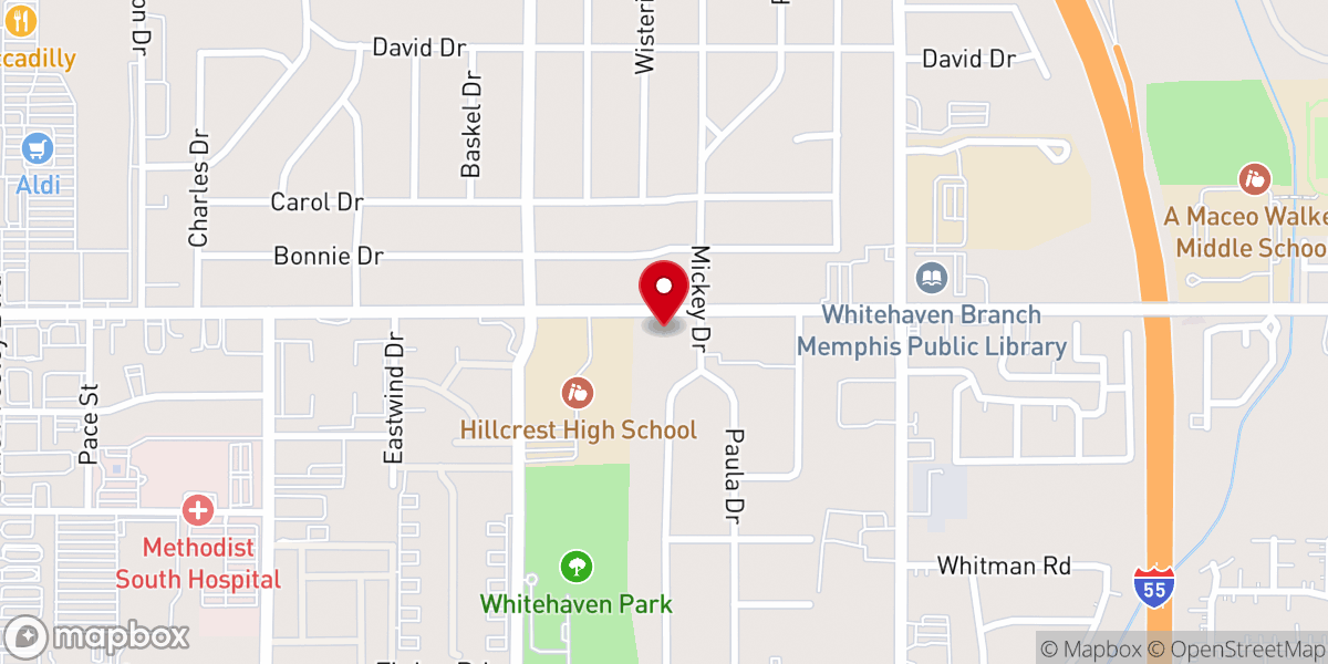 Map showing location of Greater Saint Paul Baptist Church