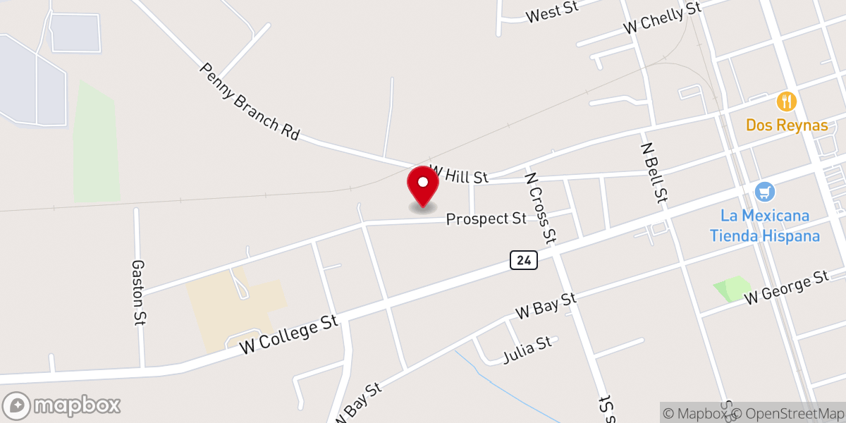 Map showing location of Hines Chapel F W B Church