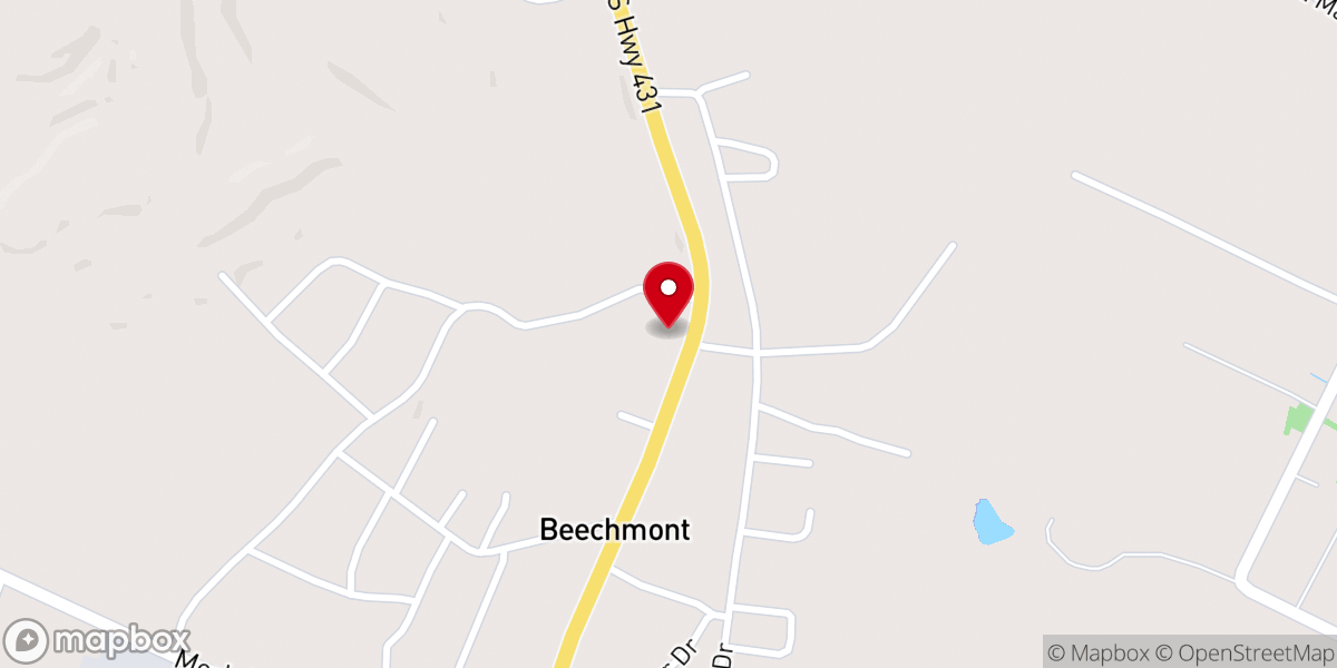 Map showing location of Beechmont Church of Christ