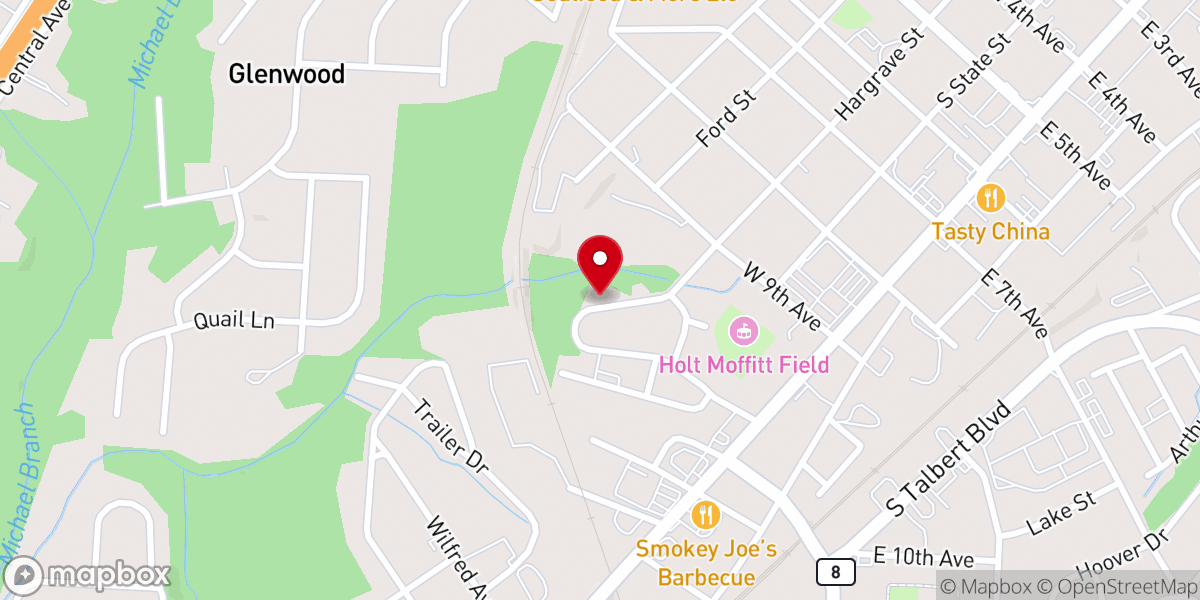Map showing location of Clearview Baptist Church