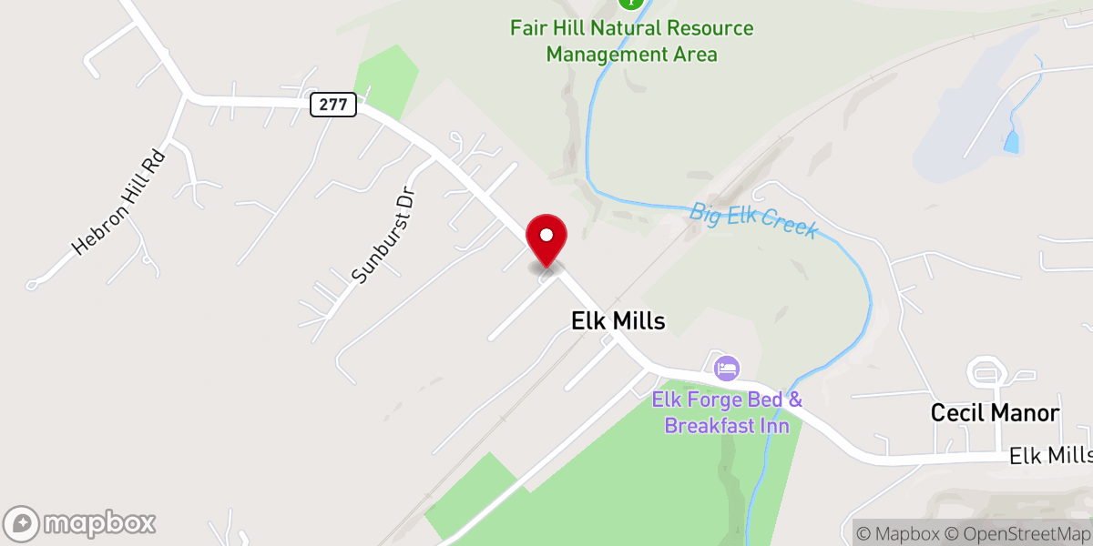 Map showing location of New Hope Baptist Church