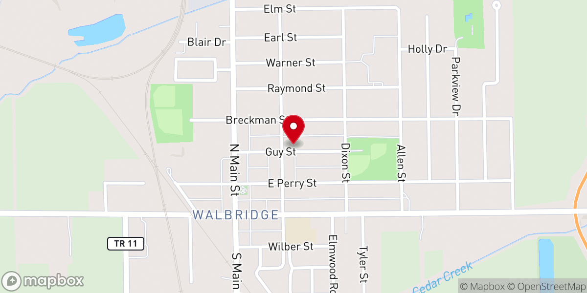Map showing location of Walbridge Church of the Nazarene