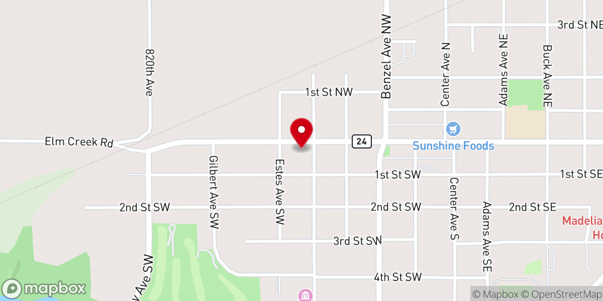Map showing location of Trinity Lutheran Church