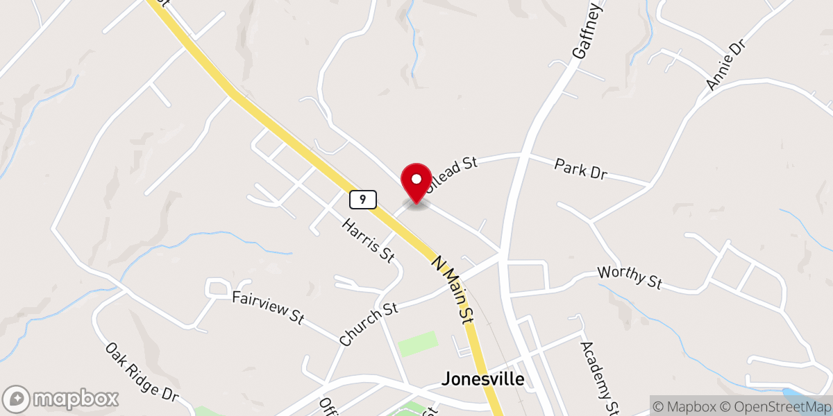 Map showing location of Holcombe's Jonesville Chapel