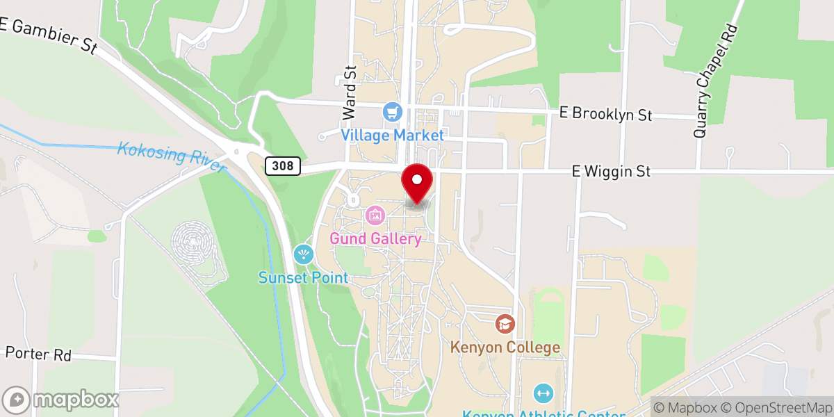 Map showing location of Church of the Holy Spirit - Kenyon College