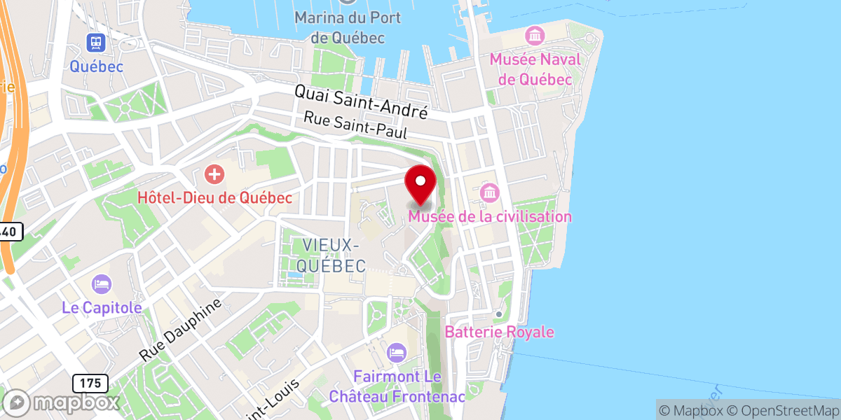Map showing location of Séminaire de Québec