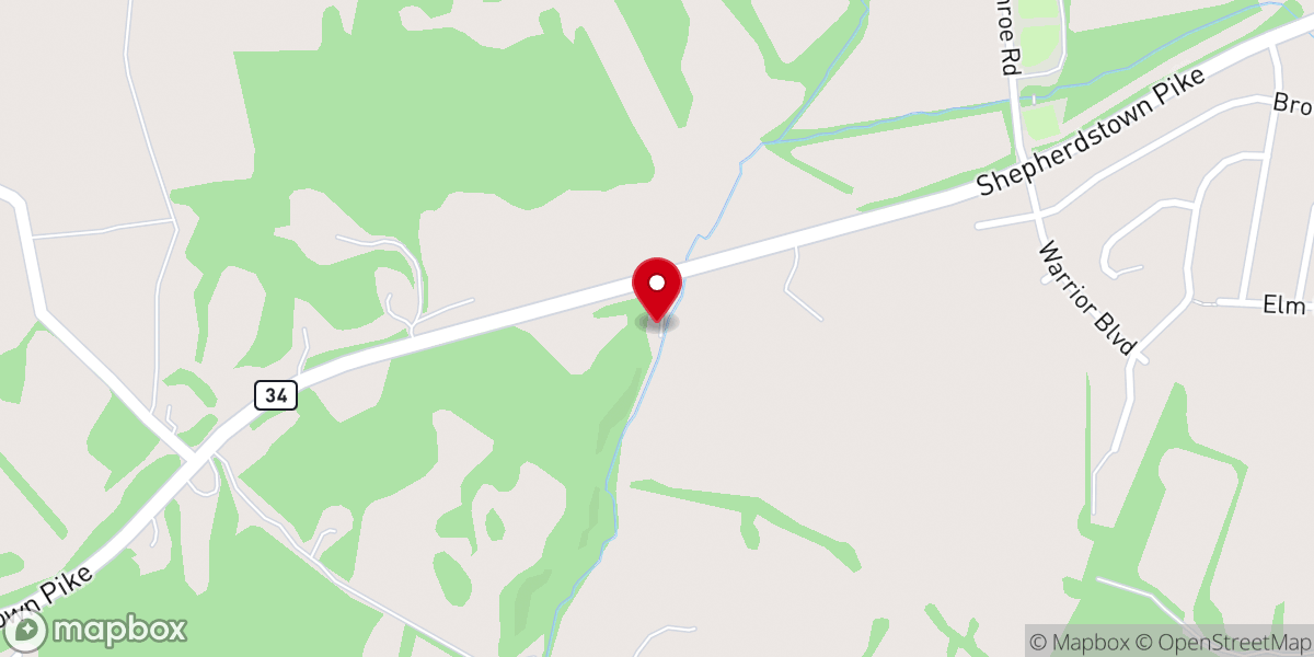Map showing location of Crystal Grottoes Caverns
