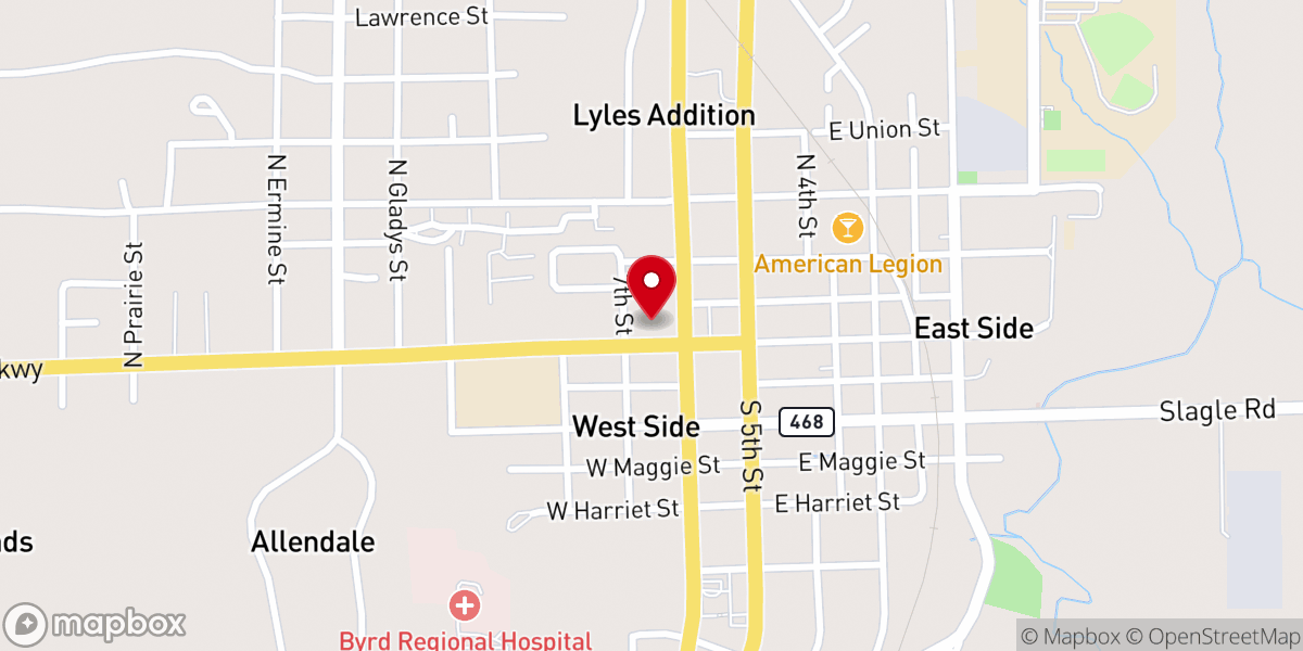 Map showing location of ICCHC - Vernon Parish Community Health Center