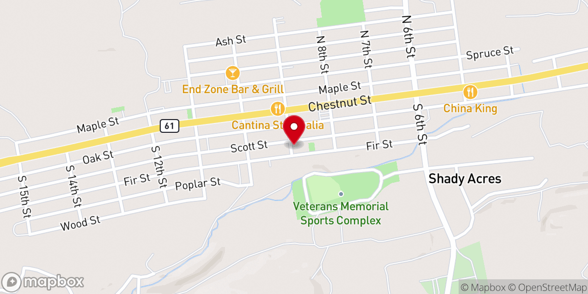 Map showing location of Holy Angels Roman Catholic Church
