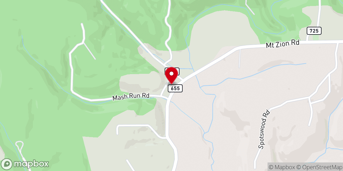 Map showing location of Sunnyside Church