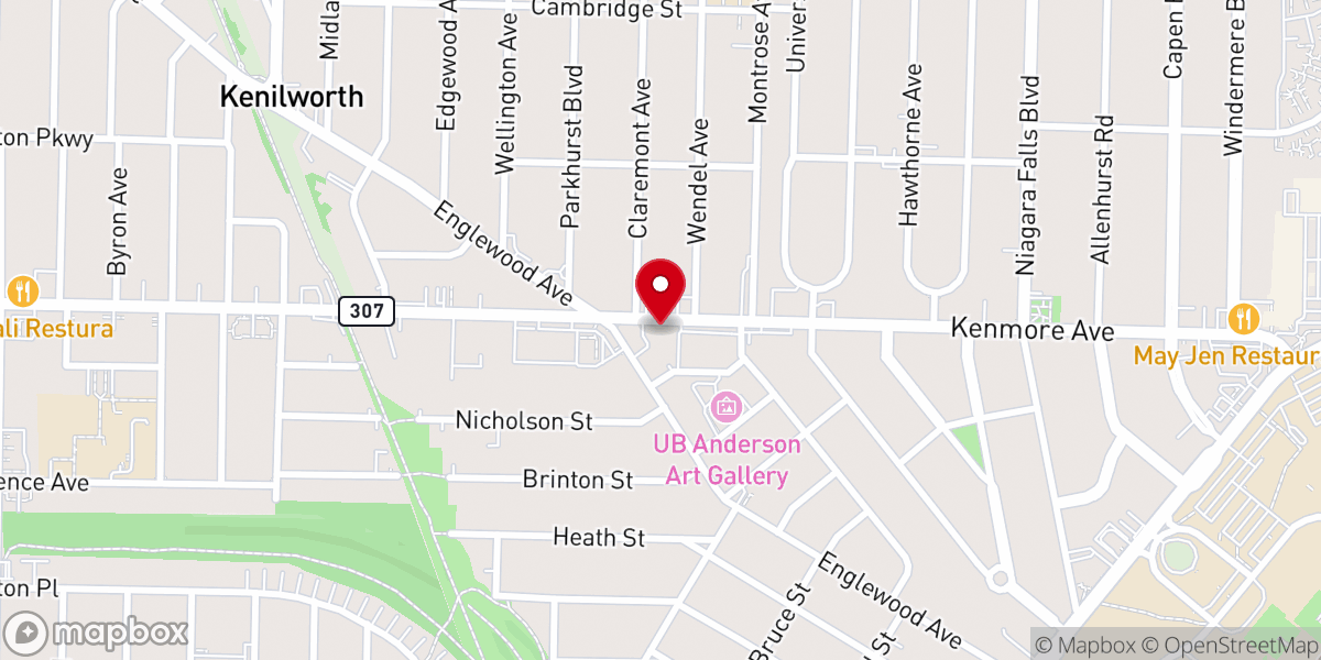 Map showing location of North Buffalo Community Church, SBC