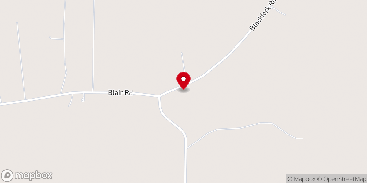 Map showing location of Black Fork Missionary Baptist Church