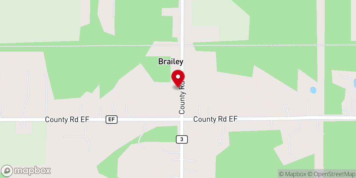 Map showing location of Brailey Union Church