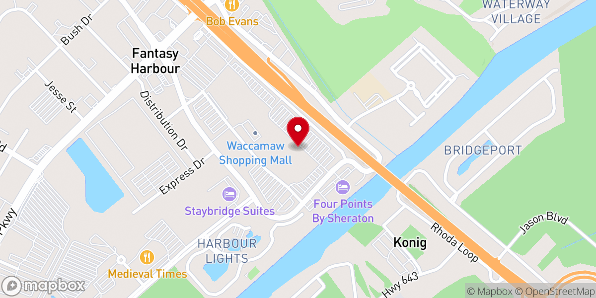 Map showing location of NewSpring Church