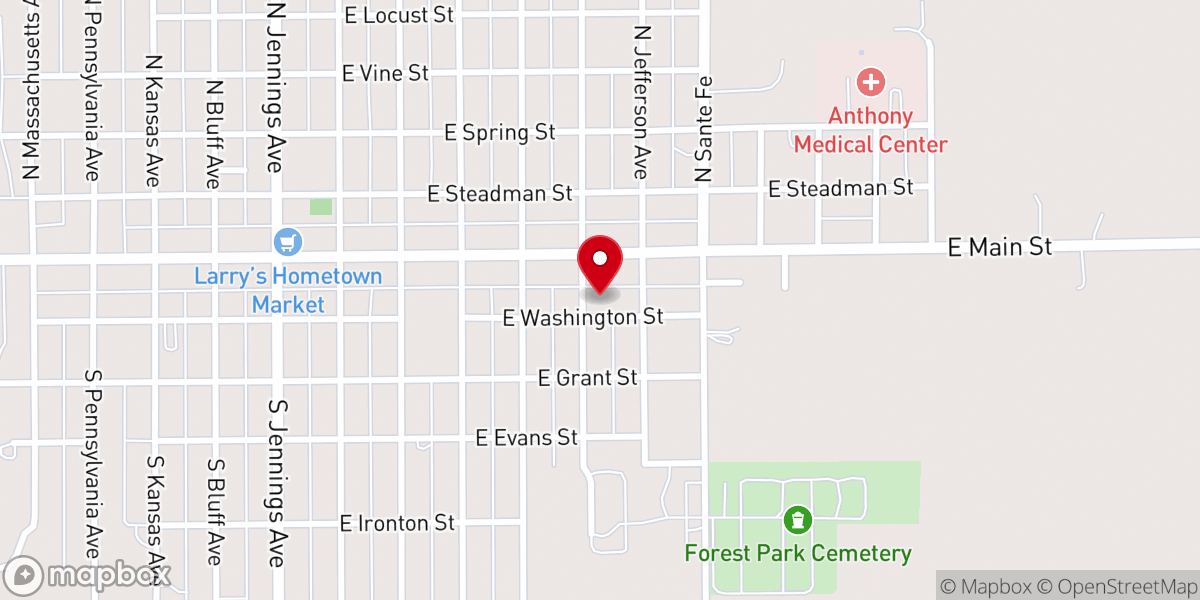 Map showing location of Sacred Heart Catholic Church