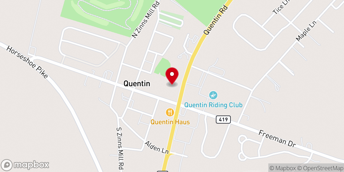 Map showing location of Quentin United Church-Christ