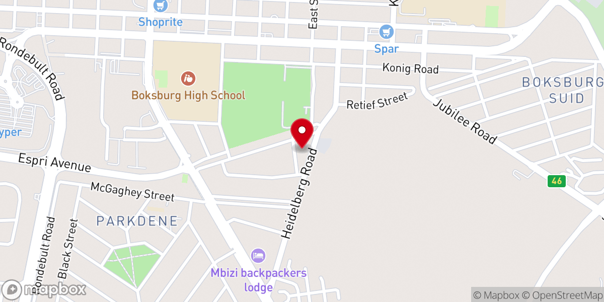 Map showing location of Thrive Church