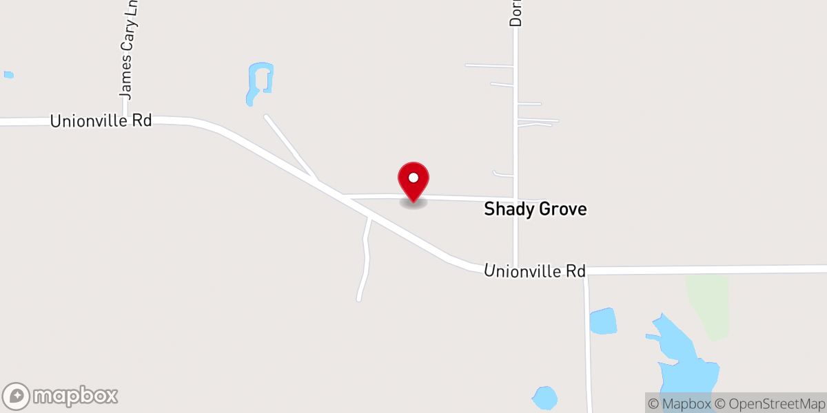 Map showing location of New Bethel Free Will Baptist Church