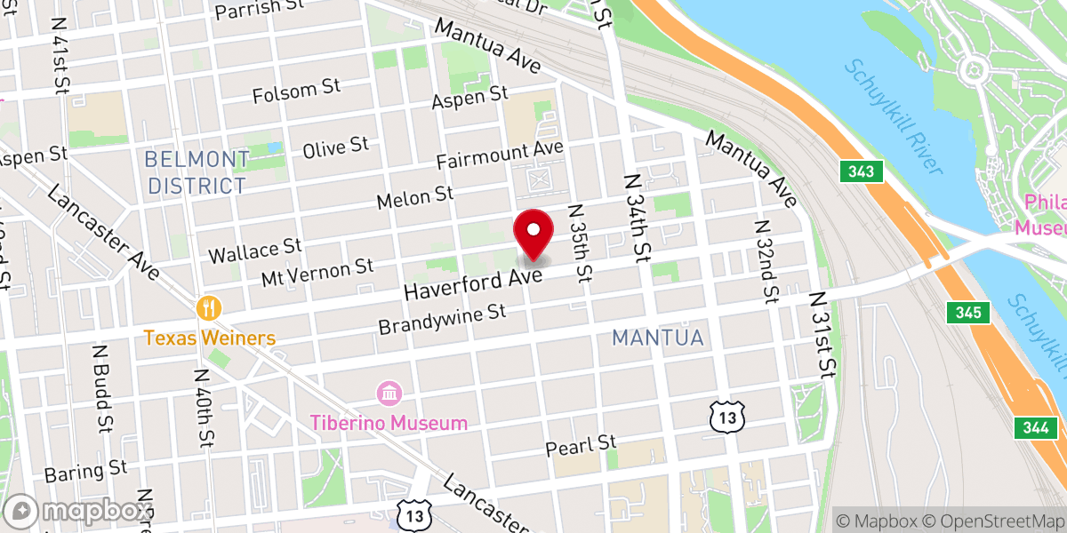 Map showing location of Grace Evangelical Lutheran Church