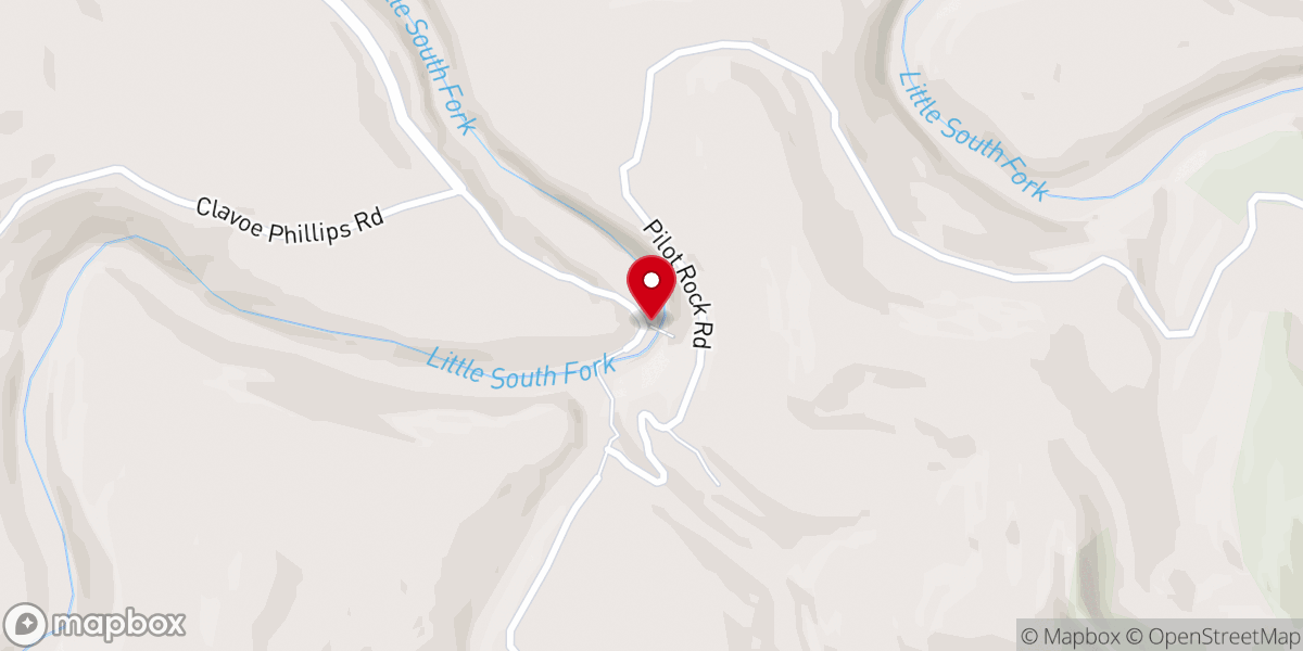Map showing location of Freedom Church Swinging Bridge