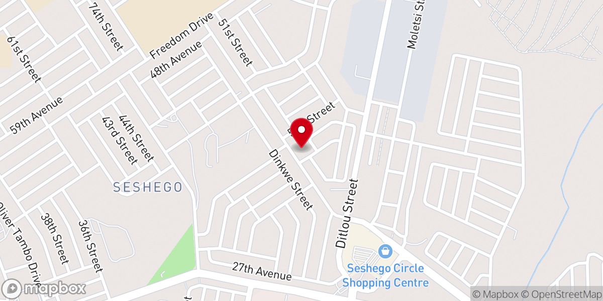 Map showing location of Reformed church Seshego