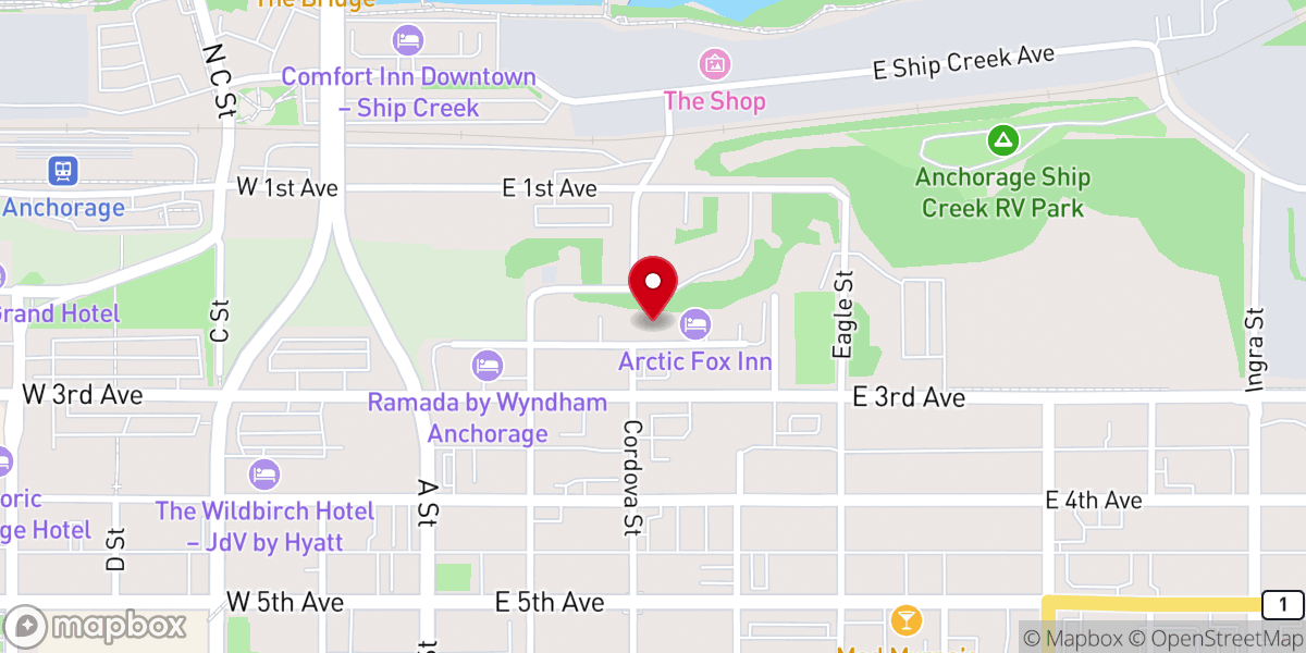 Map showing location of Afact-anchorage Faith & Action- Congregations Together-