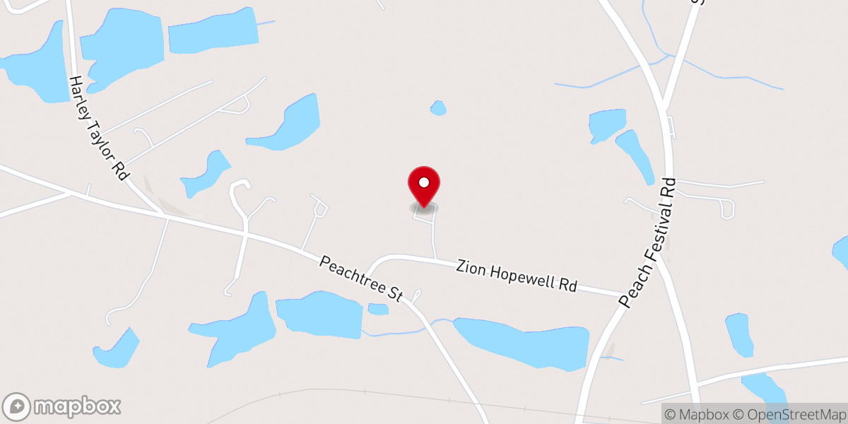 Map showing location of Zion Hopewell Church