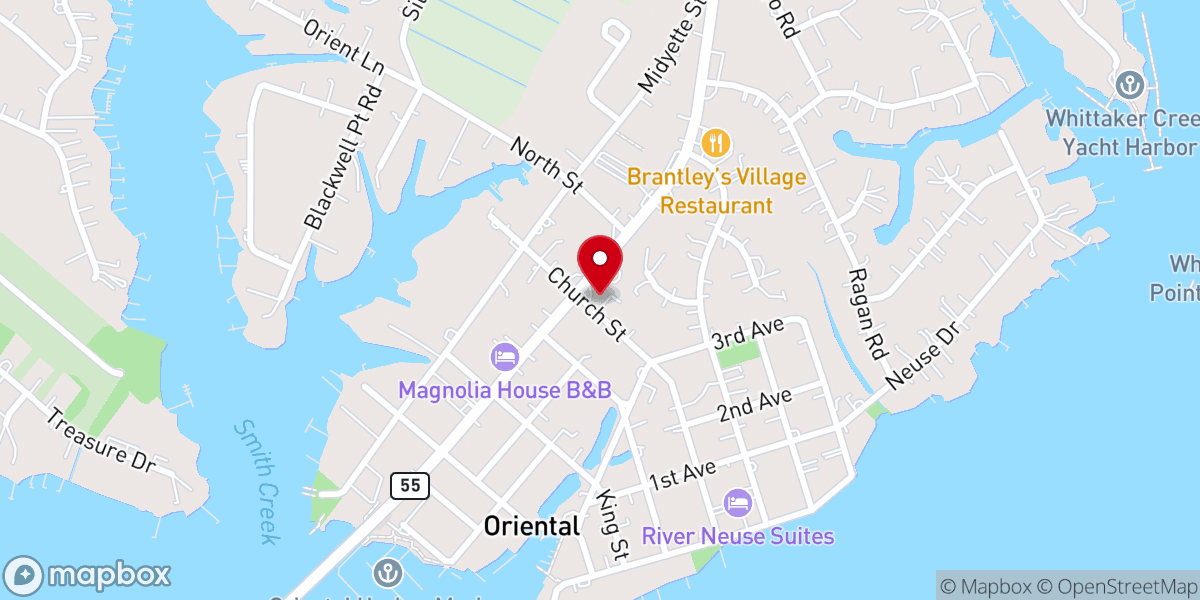 Map showing location of Inn At Oriental