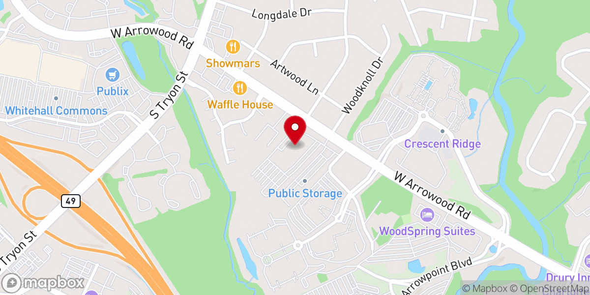 Map showing location of Steele Creek Church