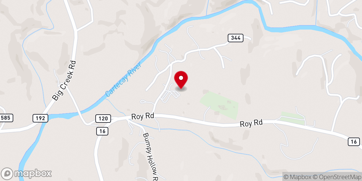 Map showing location of Cartecay Baptist Church