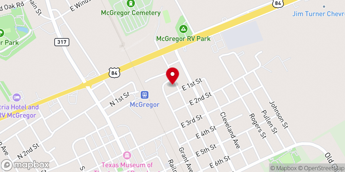 Map showing location of Garfield Street Church of Christ