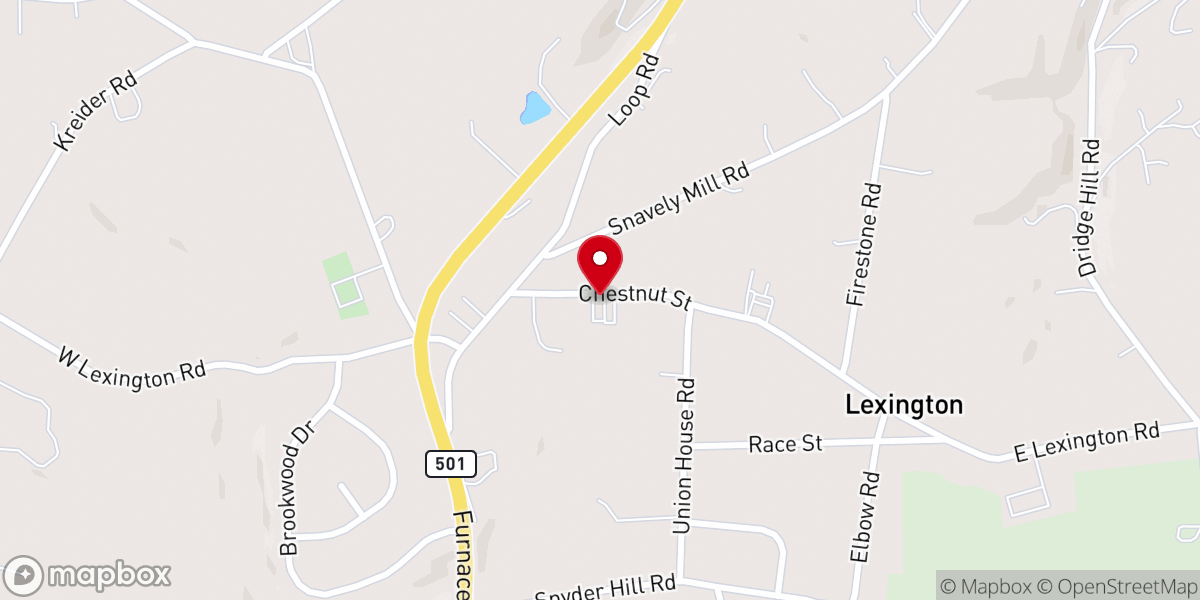 Map showing location of Living Branch Mennonite Fellowship