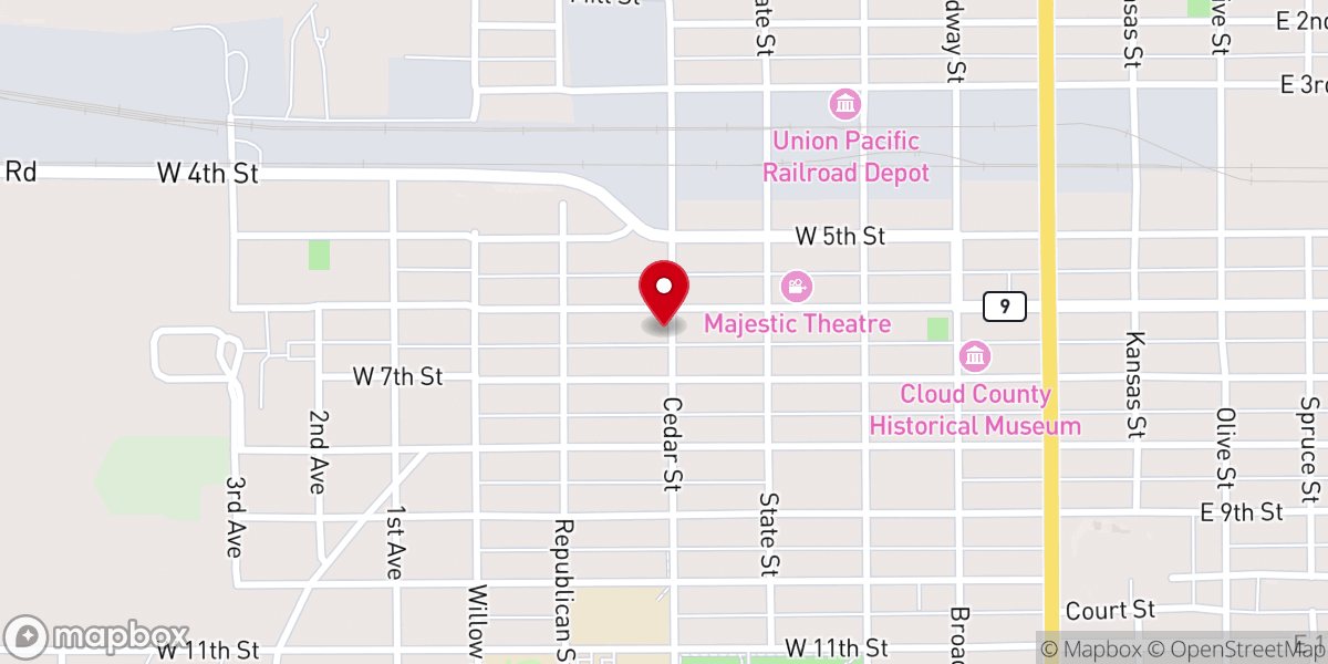 Map showing location of Fellowship Christian Church