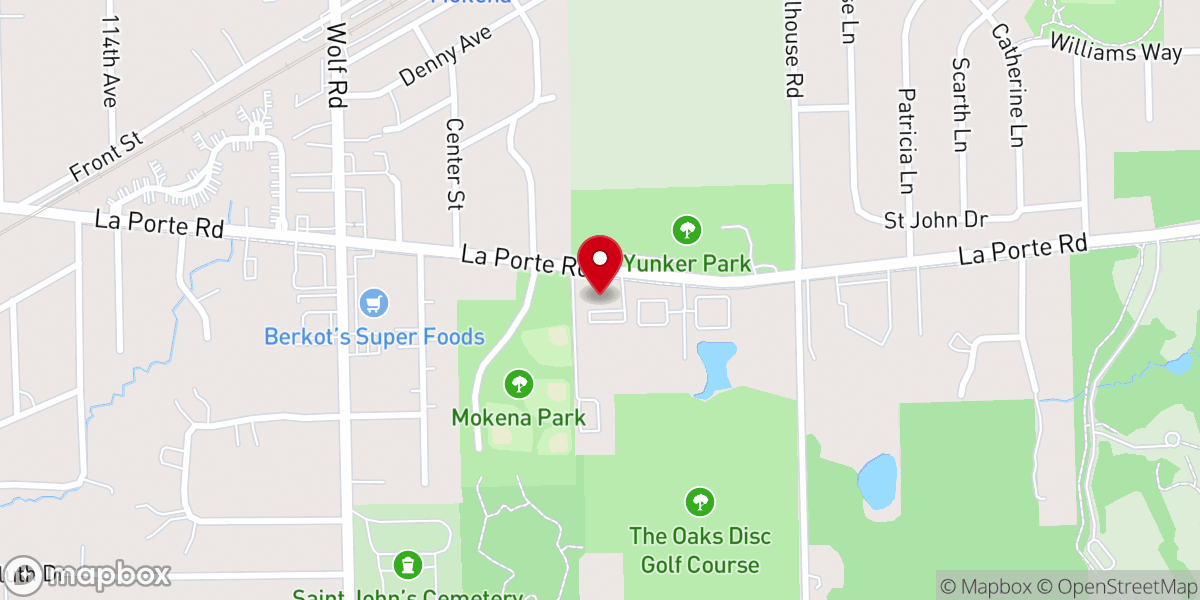 Map showing location of Mokena United Methodist Church