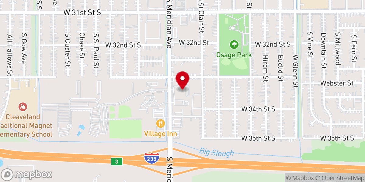 Map showing location of Parkview Southern Baptist Church